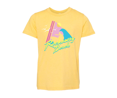 SALE $20- Rockaway 90s Surfer Yellow Kids Tee