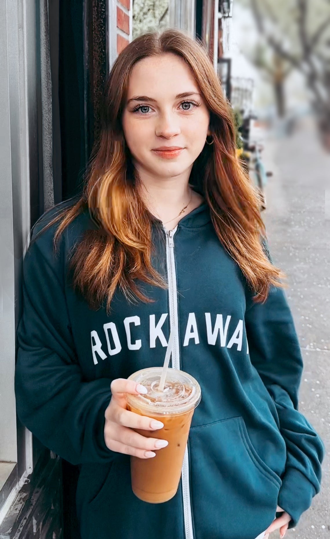 Rockaway Atlantic Blue Zip Up Adult Hoodie