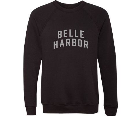 Belle Harbor Adult Crew Neck Sweatshirt in Heather Black