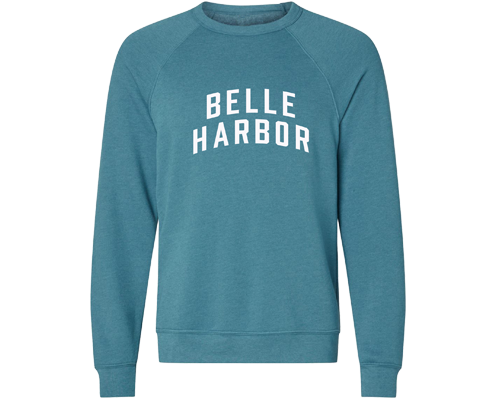 Belle Harbor Adult Crew Neck Sweatshirt in Heather Deep Ocean