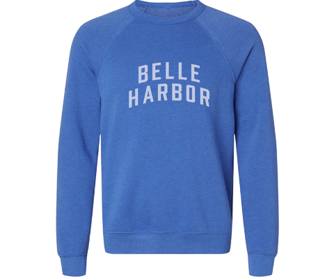 Belle Harbor Adult Crew Neck Sweatshirt in Heather True Blue