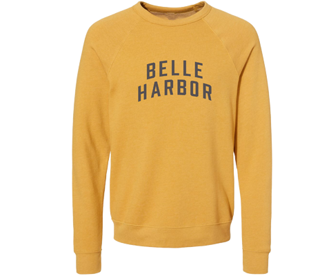 Belle Harbor Adult Crew Neck Sweatshirt in Heather Mustard