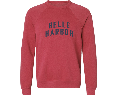 Belle Harbor Adult Crew Neck Sweatshirt in Heather Red