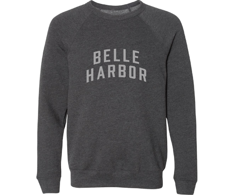 Belle Harbor Adult Crew Neck Sweatshirt in Heather Dark Gray