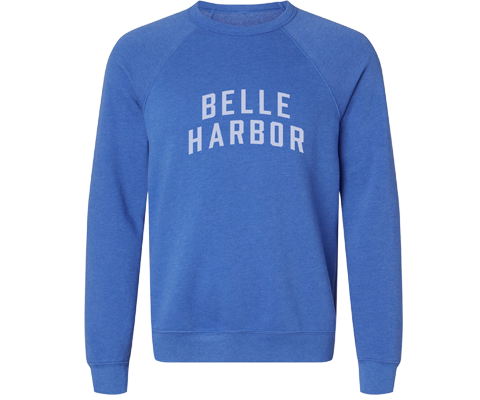 Belle Harbor Adult Crew Neck Sweatshirt in Heather True Blue