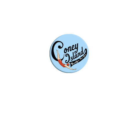 Coney Island Swimmer Button
