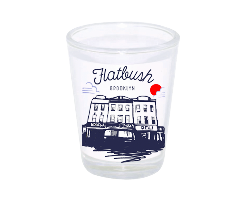 Flatbush Brooklyn Sketch Shot Glass