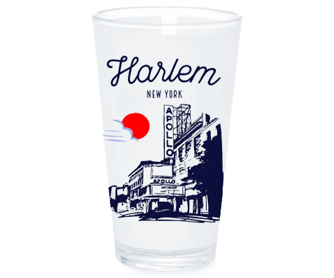 Harlem Manhattan Sketch Pint Glass