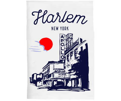 Harlem Manhattan Sketch Kitchen Tea Towel