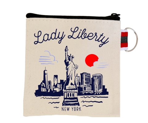Statue of Liberty Manhattan Sketch Coin Purse