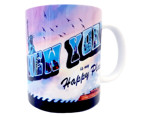New York is My Happy Place Greetings New York Mug