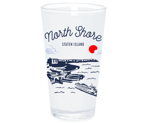 North Shore Staten Island Sketch Pint Glass