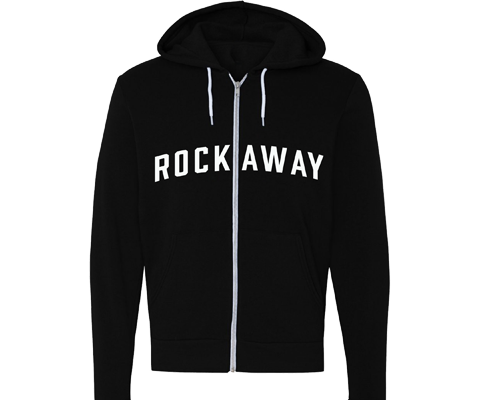 Rockaway Black Zip Up Adult Hoodie