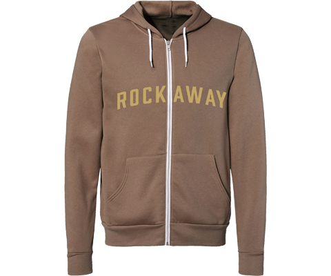 Rockaway Vintage Brown Zip Up Adult Hoodie