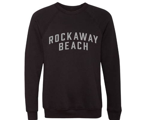 Rockaway Beach Adult Crew Neck Sweatshirt in Heather Black