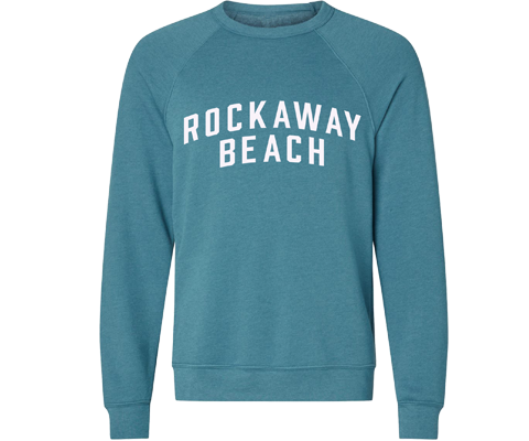 Rockaway Beach Adult Crew Neck Sweatshirt in Heather Deep Teal
