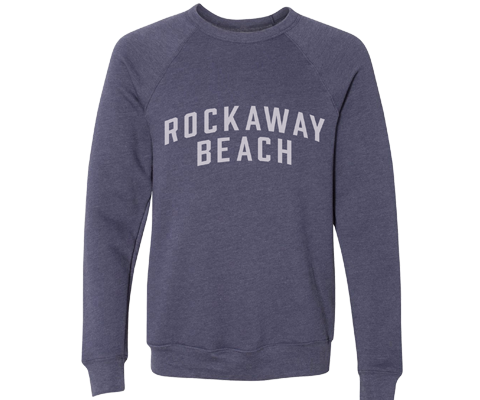 Rockaway Beach Adult Crew Neck Sweatshirt in Heather Navy