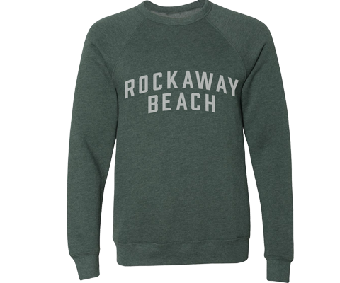 Rockaway Beach Adult Crew Neck Sweatshirt in Heather Forest