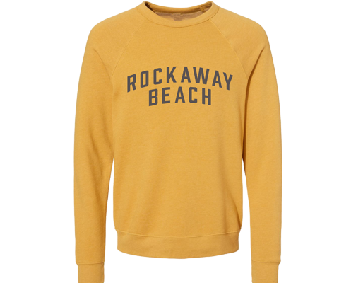 Rockaway Beach Adult Crew Neck Sweatshirt in Heather Mustard
