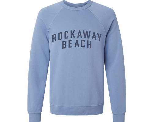 Rockaway Beach Adult Crew Neck Sweatshirt in Heather Lavender Blue