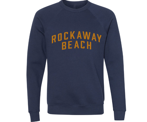 Rockaway Beach Adult Crew Neck Sweatshirt in Navy