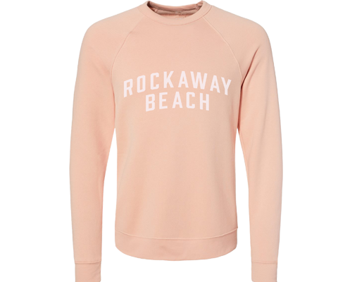 Rockaway Beach Adult Crew Neck Sweatshirt in Peach