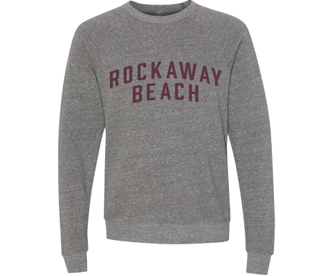 Rockaway Beach Adult Crew Neck Sweatshirt in Medium Heather Gray
