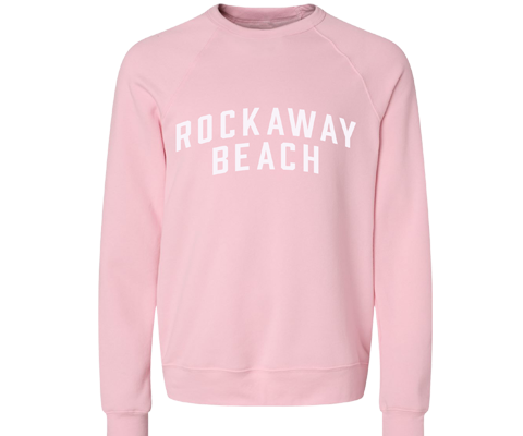 Rockaway Beach Adult Crew Neck Sweatshirt in Pink