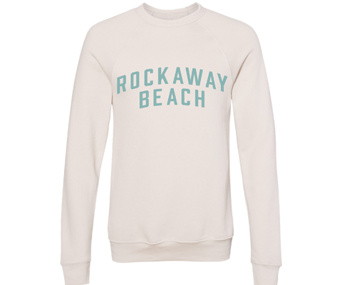Rockaway Beach Adult Crew Neck Sweatshirt in White
