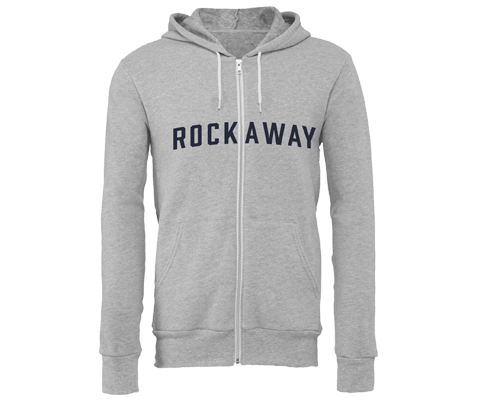 Rockaway Athletic Heather Gray Zip Up Adult Hoodie