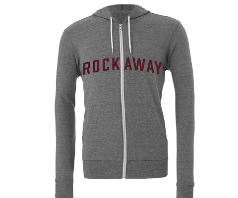 Rockaway Medium Heather Gray Zip Up Adult Hoodie