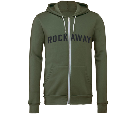 Rockaway Olive Green Zip Up Adult Hoodie