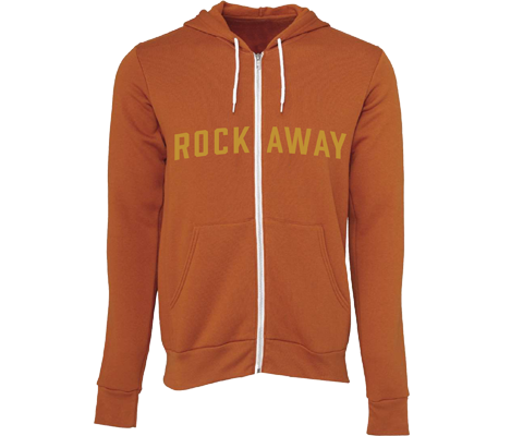 Rockaway Sunsest Orange Zip Up Adult Hoodie