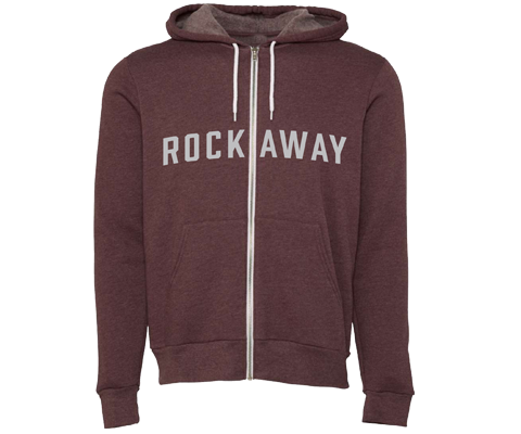 Rockaway Heather Maroon Zip Up Adult Hoodie