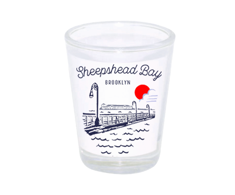 Sheepshead Bay Brooklyn Sketch Shot Glass