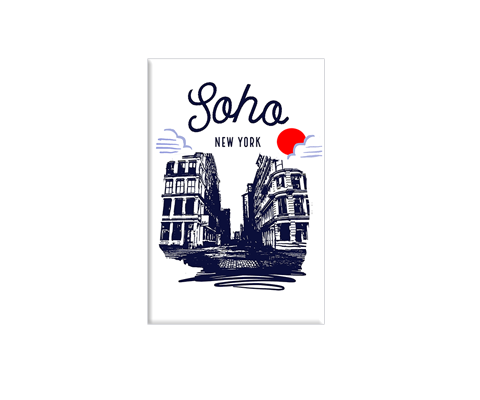 Soho New York Sketch Magnet