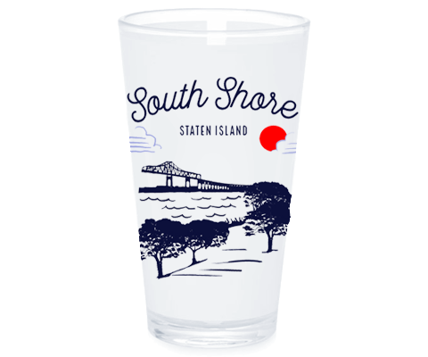 South Shore Staten Island Sketch Pint Glass