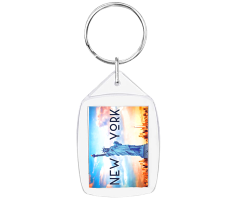 Statue of Liberty Sunset New York Keychain