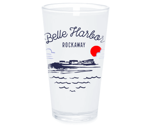 Belle Harbor Sketch Pint Glass