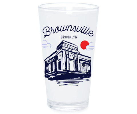 Brownsville Brooklyn Sketch Pint Glass