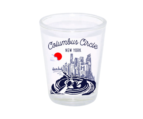 Columbus Circle Manhattan Sketch Shot Glass