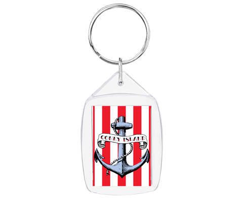 Coney Island Striped Anchor Keychain