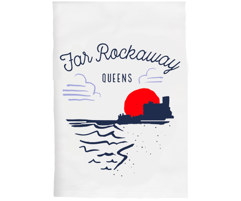 Far Rockaway Sketch Tea Towel