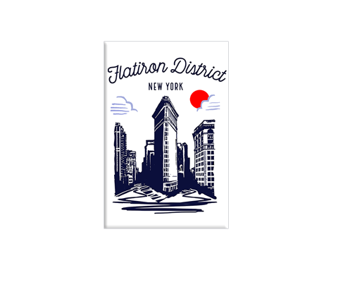 Flatiron District New York Sketch Magnet