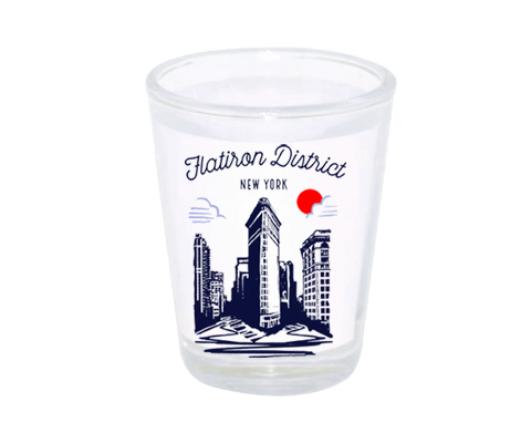 Flatiron District Manhattan Sketch Shot Glass