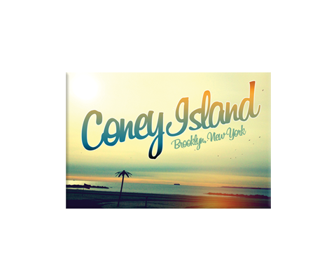 Green Coney Island Palm Tree Brooklyn New York Magnet