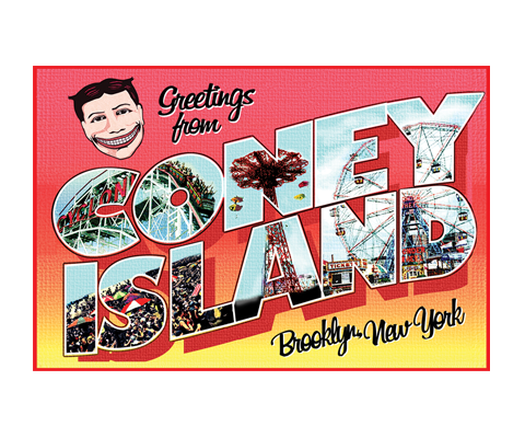 Greetings From Coney Island Brooklyn Postcard