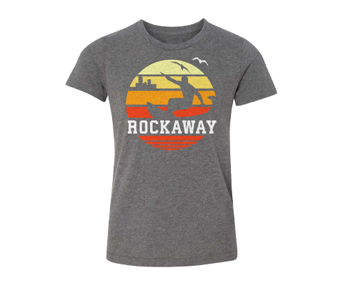SALE $20- Rockaway Orange Sunrise Heather Gray Kids Tee