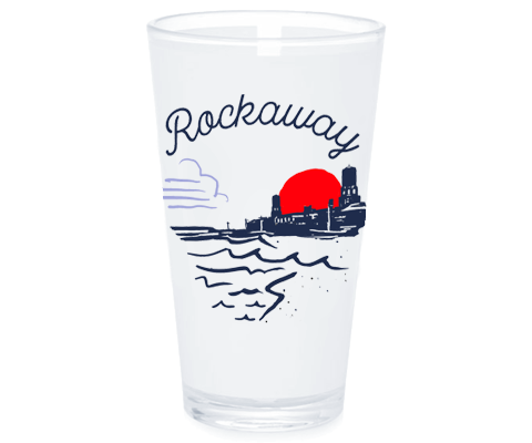 Rockaway Jacob Riis Beach Sketch Pint Glass