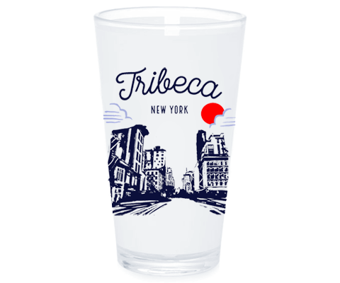 Tribeca Manhattan Sketch Pint Glass